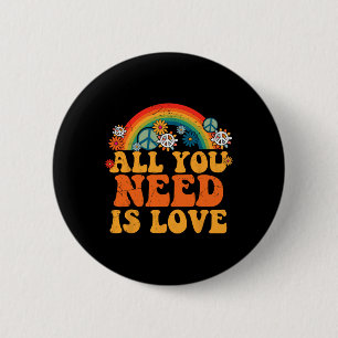 Peace Sign Love 60s 70s Tie Dye Hippie Costume Hal 6 Cm Round Badge