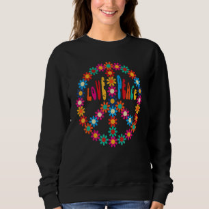PEACE SIGN LOVE 60s 70s Tie Dye Hippie Costume Sweatshirt