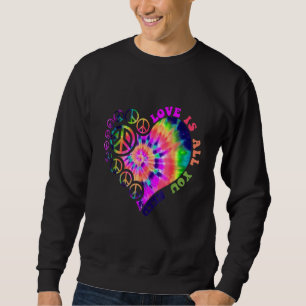 Peace sign love 60s 70s tie dye hippie costume sweatshirt