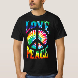 Peace Sign Love 60S 70S Tie Dye Hippie Costume  T-Shirt