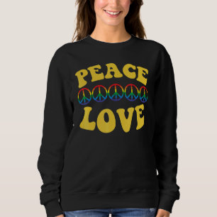 Peace Sign Love 60s 70s Tie Dye Hippie Halloween C Sweatshirt
