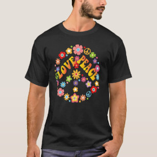 Peace Sign Love 60s 70s Tie Dye Hippie Halloween C T-Shirt