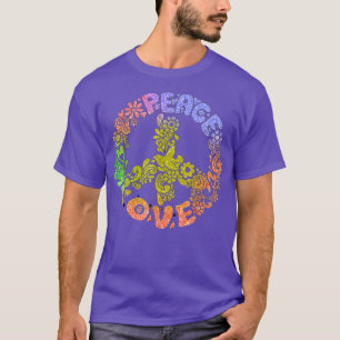 PEACE SIGN LOVE 60s 70s Tie Dye Hippie Halloween C T-Shirt