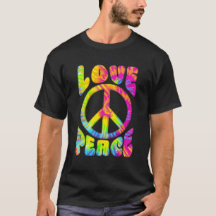Peace Sign Love 60S 70S Tie Dye Love Peace Hippie  T-Shirt