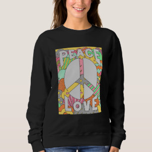 Peace Sign Love 60s 70s Tie Dye Vibes Hippie Costu Sweatshirt