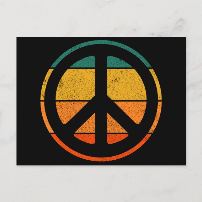 Peace Sign Love 60s 70s Tye Die Hippie Costume Pos Postcard (Front)