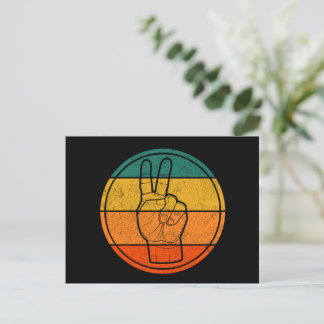 Peace Sign Love 60s 70s Tye Die Hippie Costume Postcard
