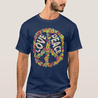 PEACE SIGN LOVE 960s 90s Shirt Tie Dye Groovy Hipp