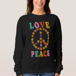 Peace Sign Love Flower Hippie Costume 60s 70s Sweatshirt
