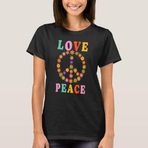 Peace Sign Love Flower Hippie Costume 60s 70s T-Shirt