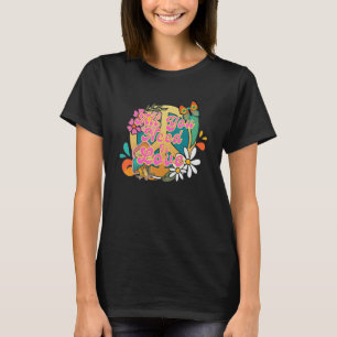 Peace Sign Love Retro 60s 70 Hippie Groovy Vibes H T-Shirt