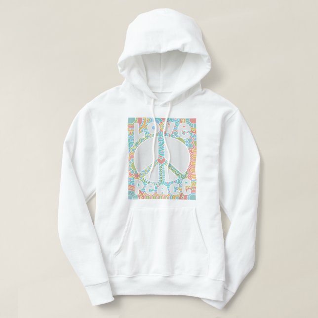 PEACE SIGN LOVE T Shirt 60s 70s Tie Dye Hippie Cos (Design Front)