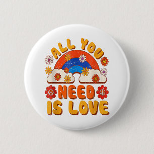 PEACE SIGN LOVE Tie Dye Groovy 6 Cm Round Badge