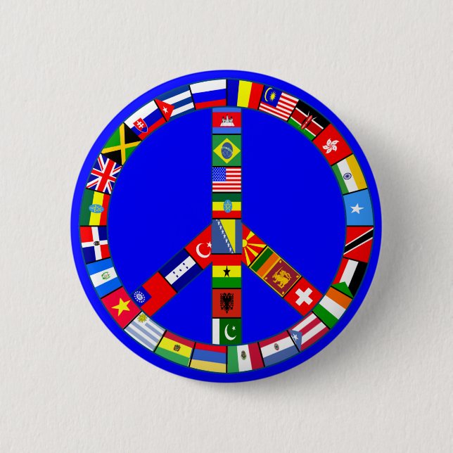 Peace Sign Made of Flags Products 6 Cm Round Badge (Front)