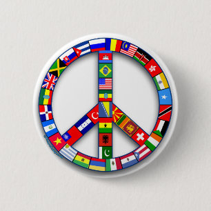 Peace Sign Made of Flags T-shirts, Mugs, Gifts 6 Cm Round Badge