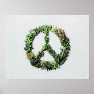 Peace Sign Made out of Leaves