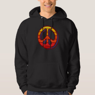 Peace Sign Minimalist Simple Sixties 60s Retro 4 Hoodie