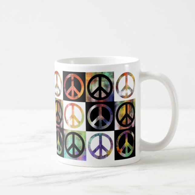 Peace Sign Mosaic Coffee Mug (Right)