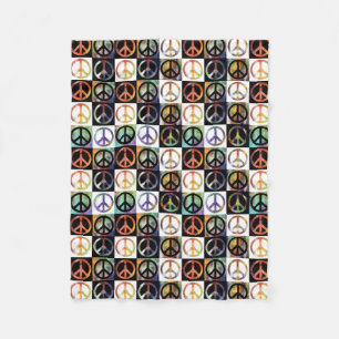 Peace Sign Mosaic Small Fleece Blanket