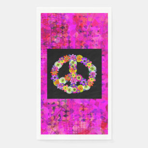 Peace Sign on Petals Napkin