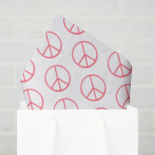 Peace Sign Orange Groovy Retro Fun Tissue Paper