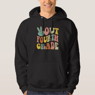 Peace Sign Out Fourth Grade Groovy Last Day School Hoodie
