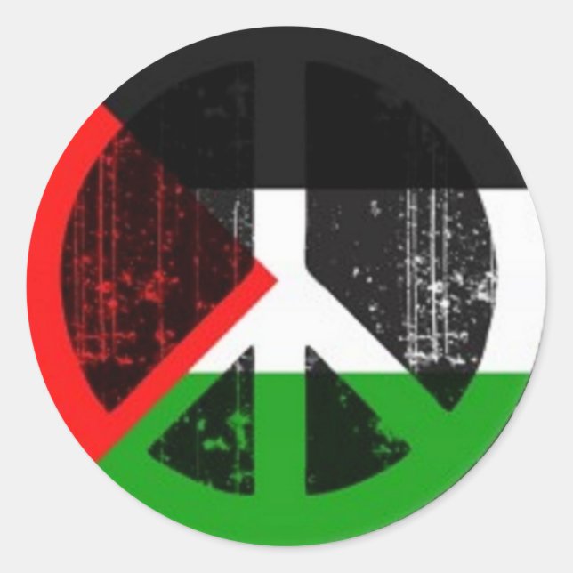 Peace sign Palestine Classic Round Sticker (Front)