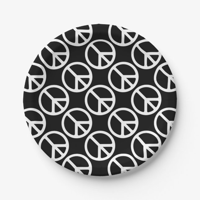 Peace Sign Paper Plate (Front)