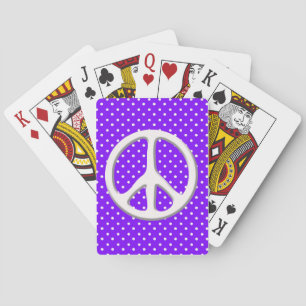 Peace Sign Party in Purple Playing Cards