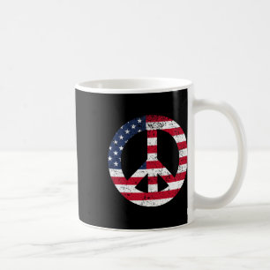 Peace Sign Patriotic Usa Flag Peace And Love Coffee Mug
