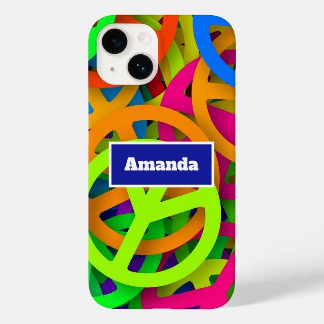 Peace Sign Pattern Groovy Sixties Vibe Case-Mate iPhone Case (Back)