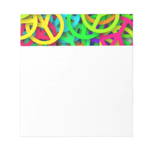 Peace Sign Pattern Groovy Sixties Vibe Notepad