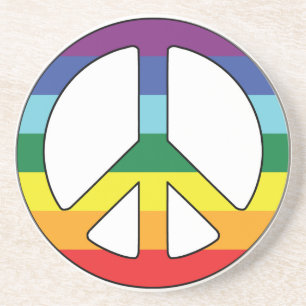 Peace Sign Peace Symbol with Flag Colours Coaster