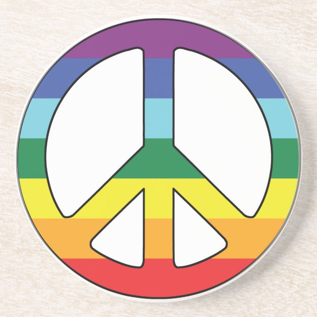Peace Sign Peace Symbol with Flag Colours Coaster (Front)