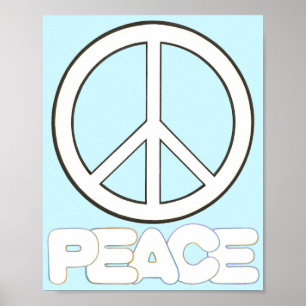 Peace Sign Peace Word Colouring Posters