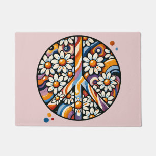 Peace Sign Peaceful Hippie                         Doormat