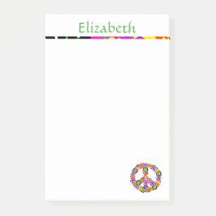 Peace Sign Personalised with Name Post-it Notes
