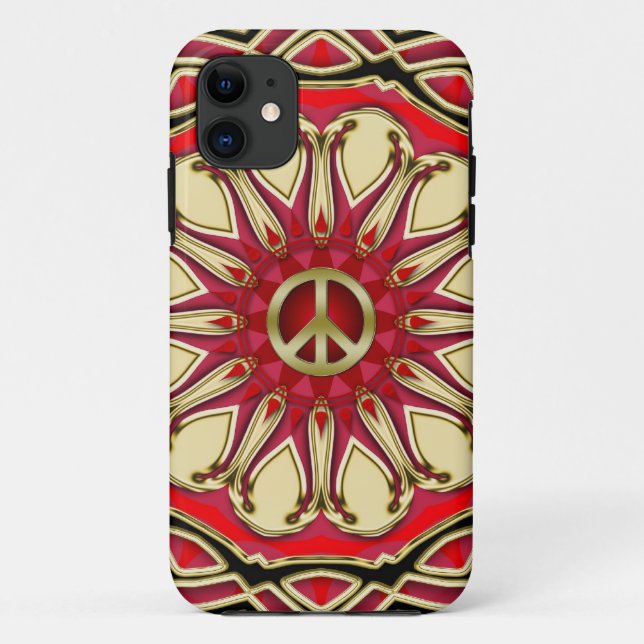 Peace Sign Pink Sun iPhone 5 Case (Back)