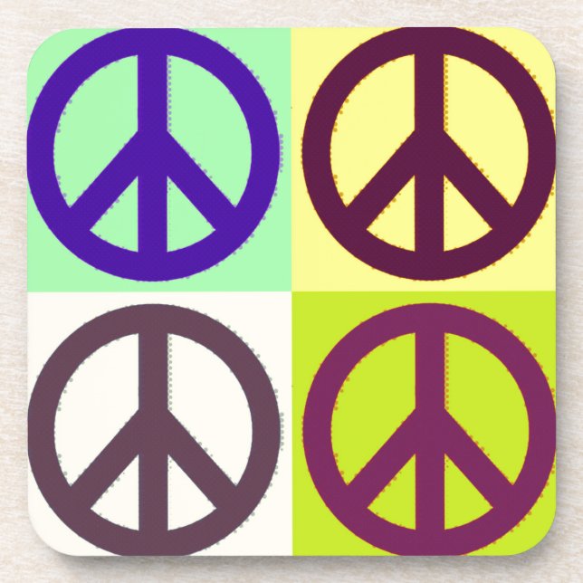 Peace Sign Pop Art Coaster (Front)