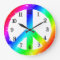 Peace Sign Rainbow Peace Clock