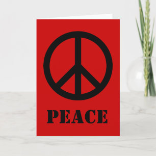 Peace Sign Red Greeting Card