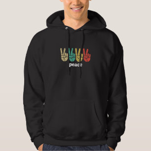 Peace Sign Retro Vintage 60's 70's Hoodie