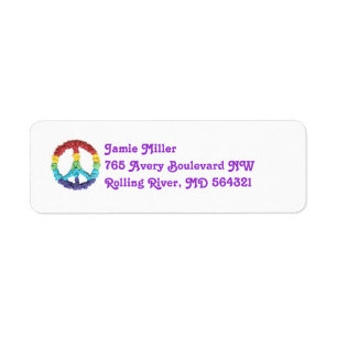 Peace sign return address label