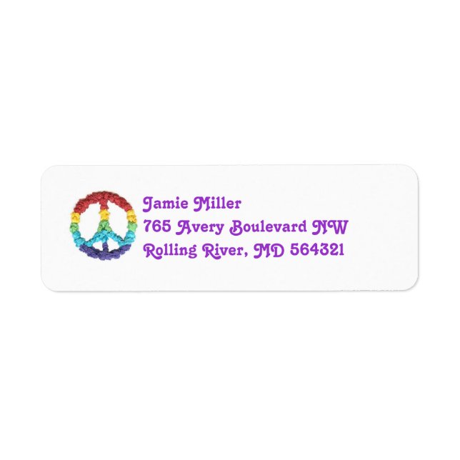 Peace sign return address label (Front)