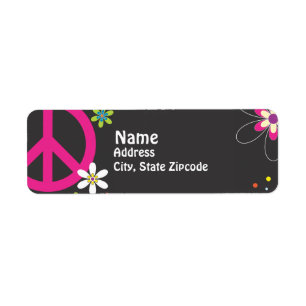 Peace Sign Return Address Label