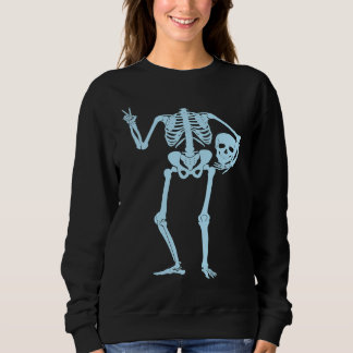 Peace Sign Skeleton Hand Cute  Halloween Sweatshirt
