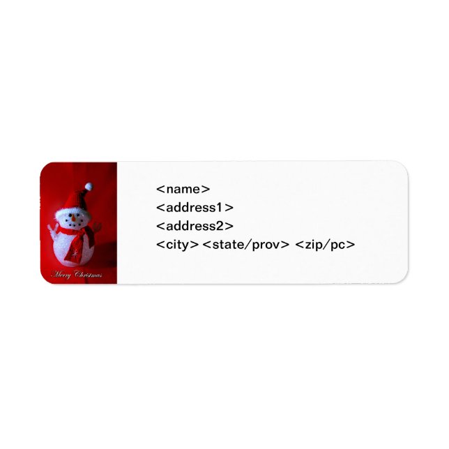 Peace Sign Snowman Avery Label Return Address Label (Front)