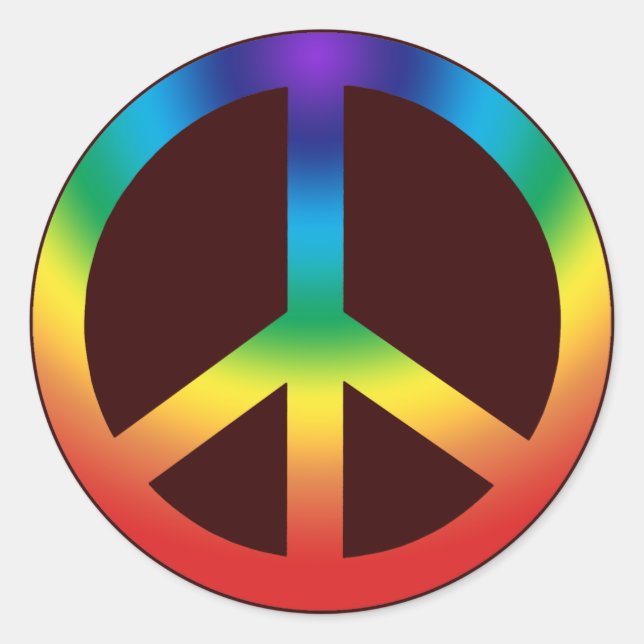Peace Sign sticker Chakra Colours (Front)