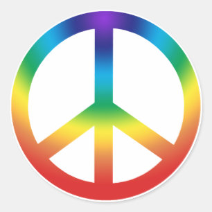 Peace Sign stickers Chakra Colours