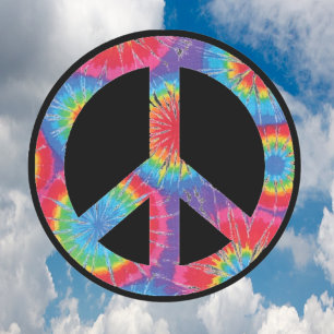 Peace Sign Stickers - Rainbow Hippy Hippie Design